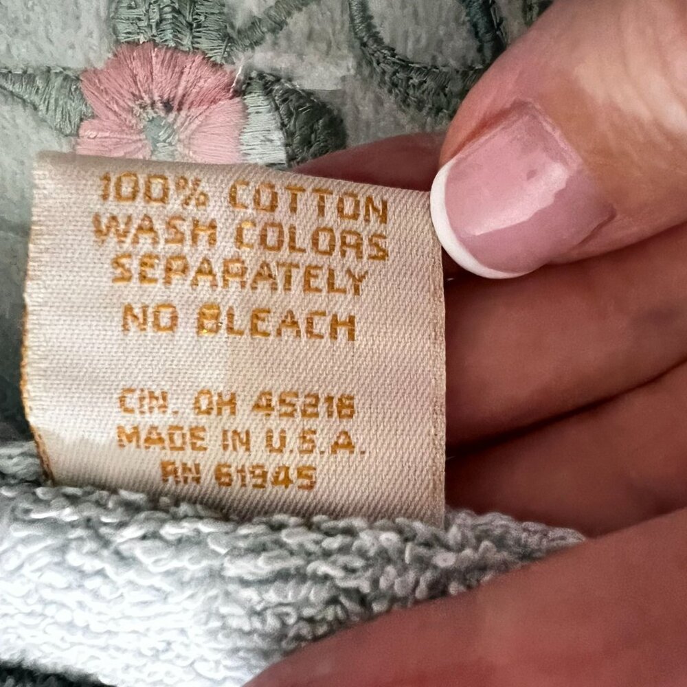 Vtg Embroidered Floral Bath Hand Towel Set of 4 The Royal Collection Green Pink - Picture 8 of 16